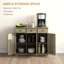 Buffet avec comptoir en bois massif, armoire de rangement de cuisine moderne, armoire à café avec 3 tiroirs, portes et tablette réglable-1688140807