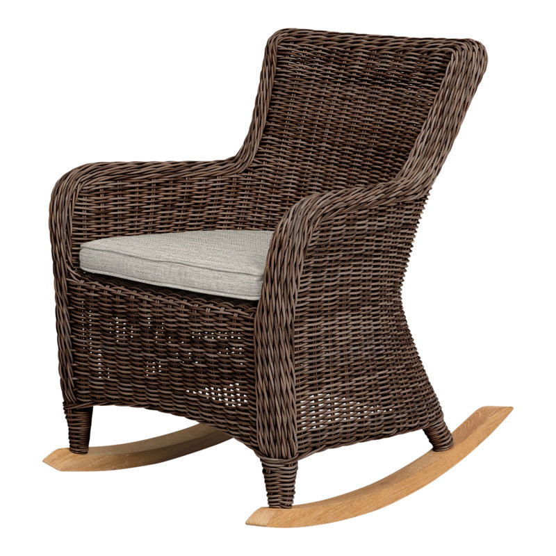 Sag Harbor Rocking Chair with Cushion, Fog, Sag Harbor Mocha