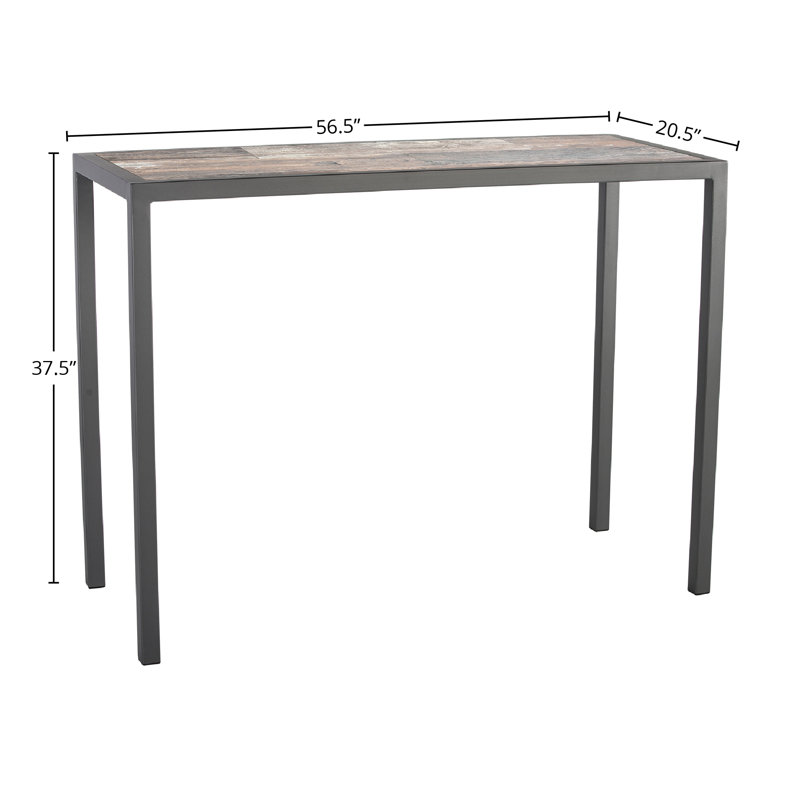 Quadra Outdoor Rectangle Table, 20.5" W x 56.5" L x 37.5" H, Urban Shift, Carbon Black