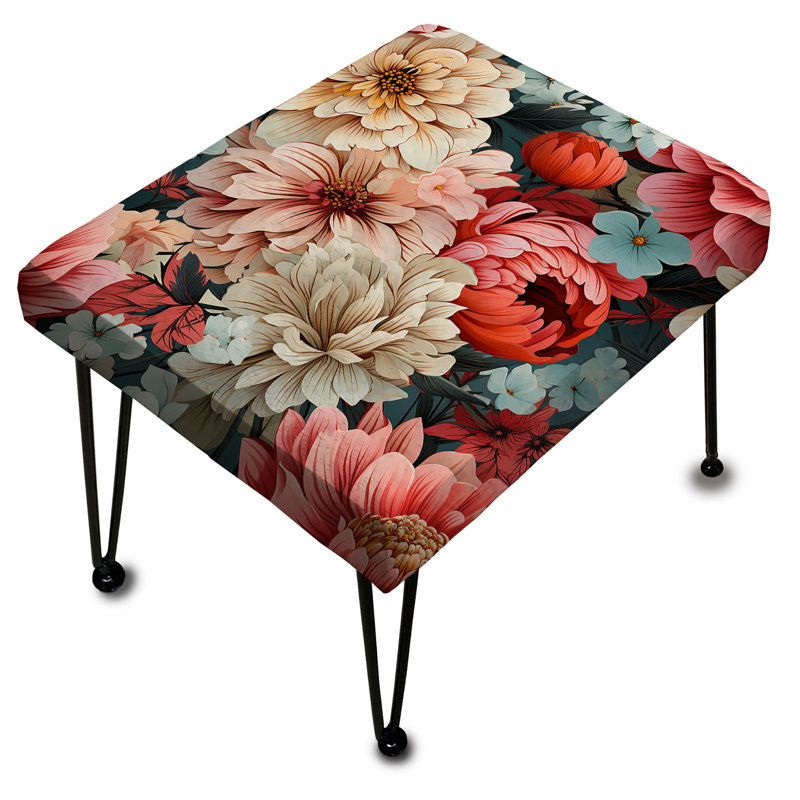 Harmony Elegance Peony Blooms - Repose-pieds rectangulaire floral