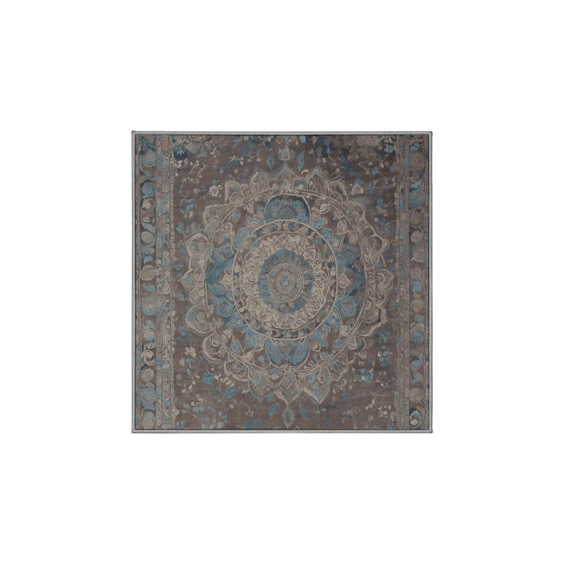 Tapis gris soyeux et moelleux, Rectangle 7 pi x 9 pi