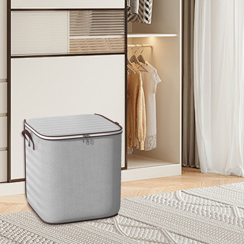  180L Storage Bins with Lids & Reinforced Handles, Closet Organizers and Storage, Foldable Clothes Storage Bags, Zipper Storage Containers for Blanket, Comforter, Pillow, Bedding