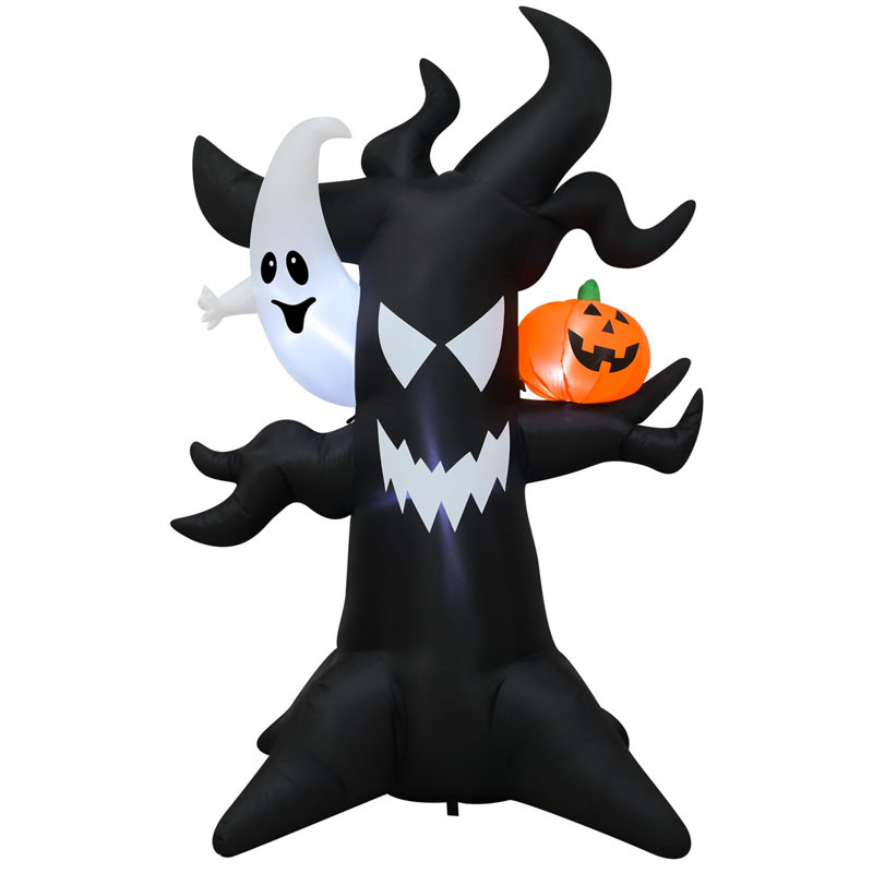 Halloween Inflatable Haunted Tree With Glowing Ghost & LED Pumpkin