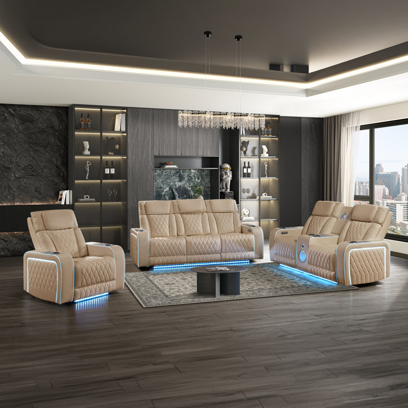 Electra 3PC caramel, 2PC Set (Sofa, Loveseat), Caramel