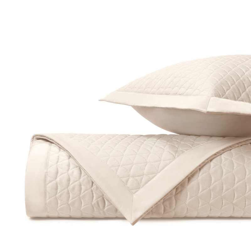 Anastasia Quilted Sateen Coverlet Set, Gold, King Coverlet/Bedspread + 2 Shams