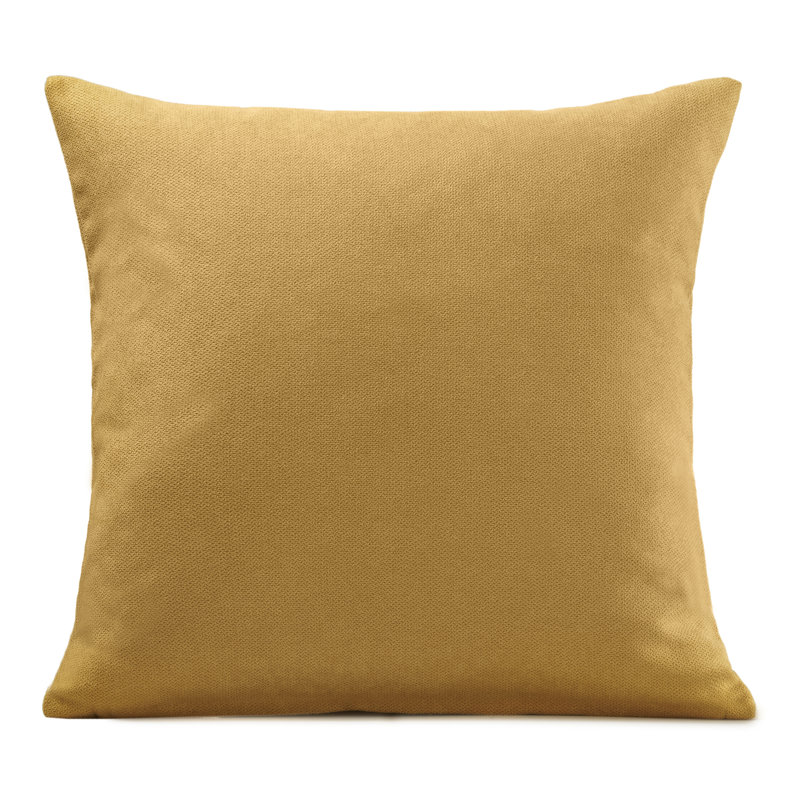 Nalaiyah Velvet Chenille Cushion Covers with Filler Pads, Ochre