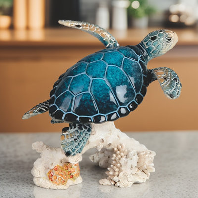 4.75"W Sea Turtle Upwards Figurine