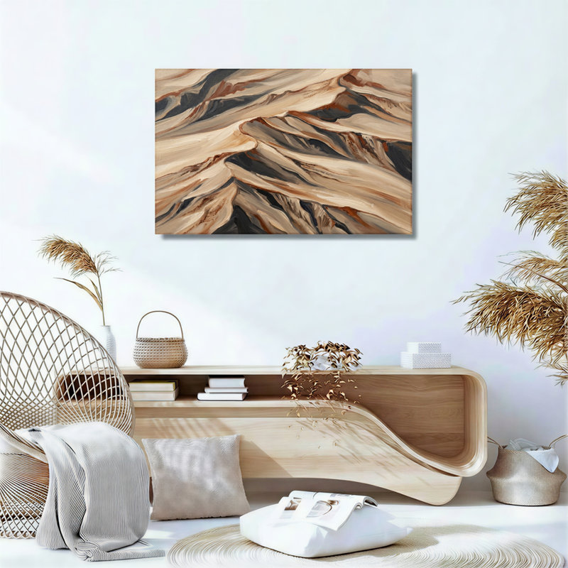 Ensemble de 1 tableau abstrait sur toile « Vagues », 20"H x 30"W, Wrapped Canvas