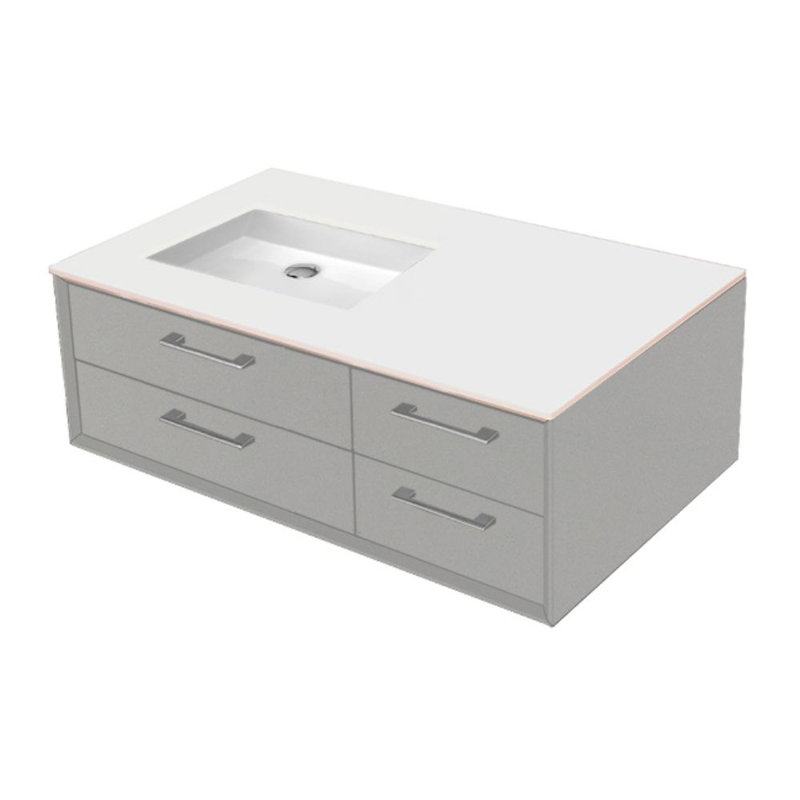 Gemelli 36'' W Vanity Top, Polished White