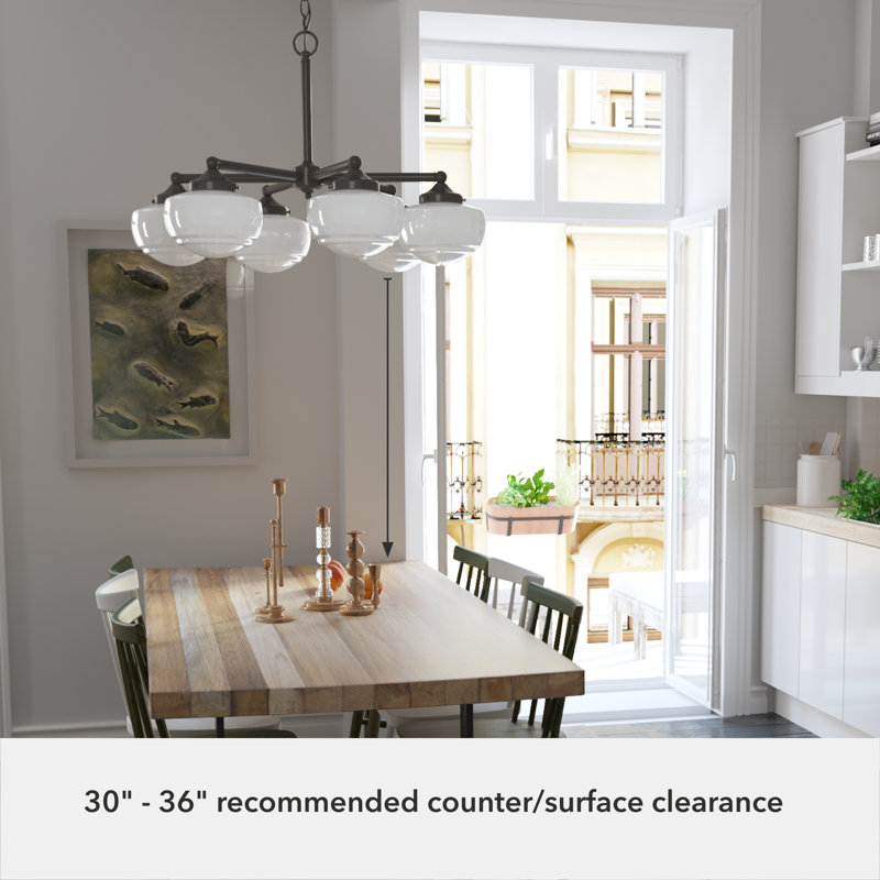 Plafonnier lustre 6 lumières Hunter Saddle Creek