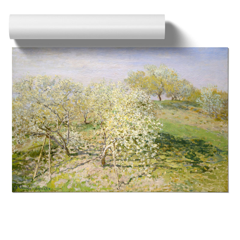 Spring Fruit Trees In Bloom by Claude Monet - No Frame Painting, 30cm H x 42cm W x 0.1cm D