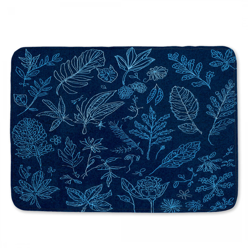 Tapis de bain Botanical Leaf Sketches, L 34 po x L 21 po