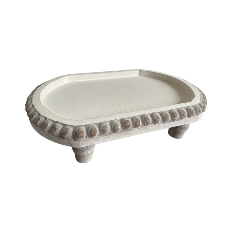 Spada Solid Wood Tray, White