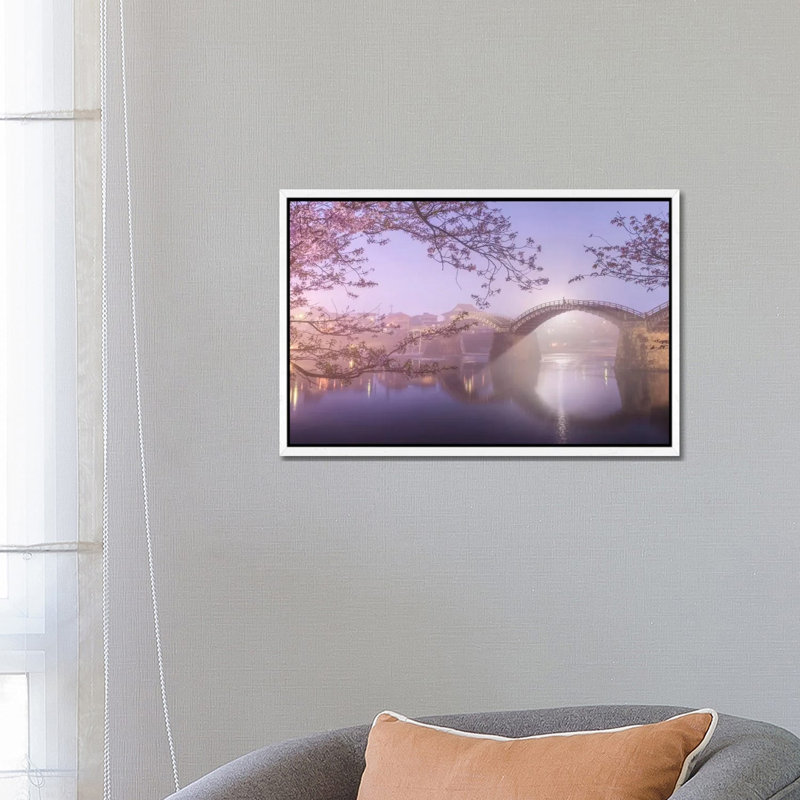 Spring In Japan IV by Daniel Kordan - Print on Canvas, 66.04 cm H x 45.72 cm W, White Framed