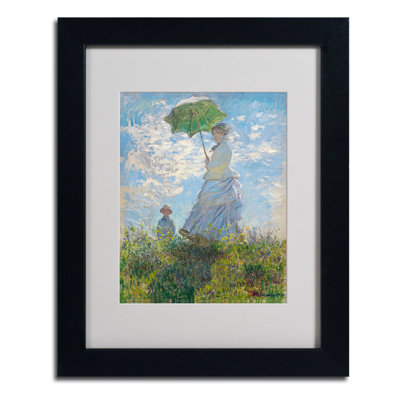 «Woman with a Parasol 1875» par Claude Monet, reproduction d'art encadrée