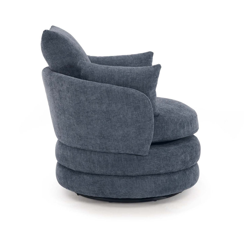 Upholstered Swivel Barrel Chair, Breeze Blue Chenille