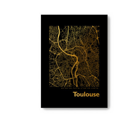 Toulouse Map - Single Picture Frame Print