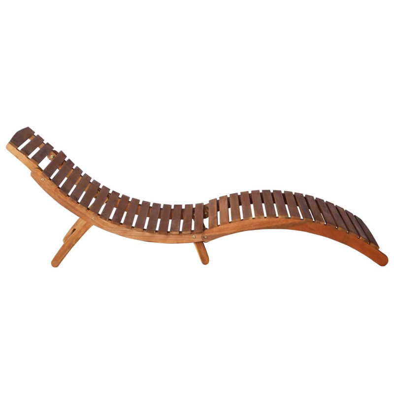 Chaise longue double en acacia avec coussins et table Momen