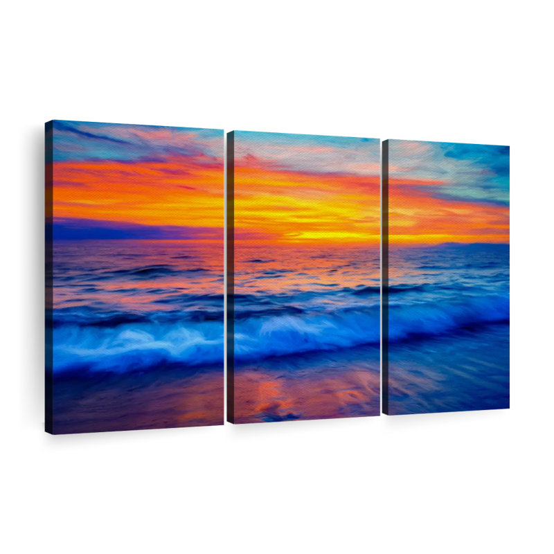 "Coucher de soleil hypnotique" sur toile, 50" H x 32" W