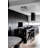 Modern 4 Light Black Square Flush Mount-1993512681
