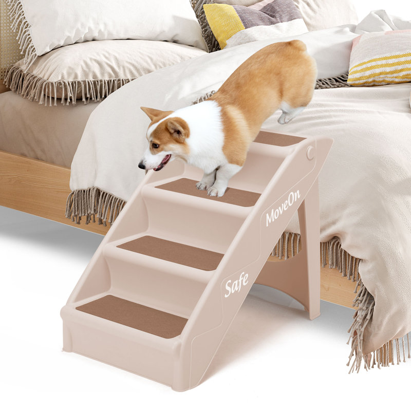 Escalier pliable pour lit de chien, Beige