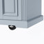 Grand îlot de cuisine de 54 pouces avec abattant en bois d'hévéa, chariot de cuisine à roulettes en relief sur 4 roues avec 4 portes et 3 tiroirs, îlot de cuisine avec rangement pour la cuisine, salle à manger, gris-bleu-1624588209
