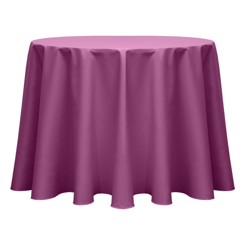 Cotton Twill Round Tablecloth, Plumberry, 3, 102" L x 102" W