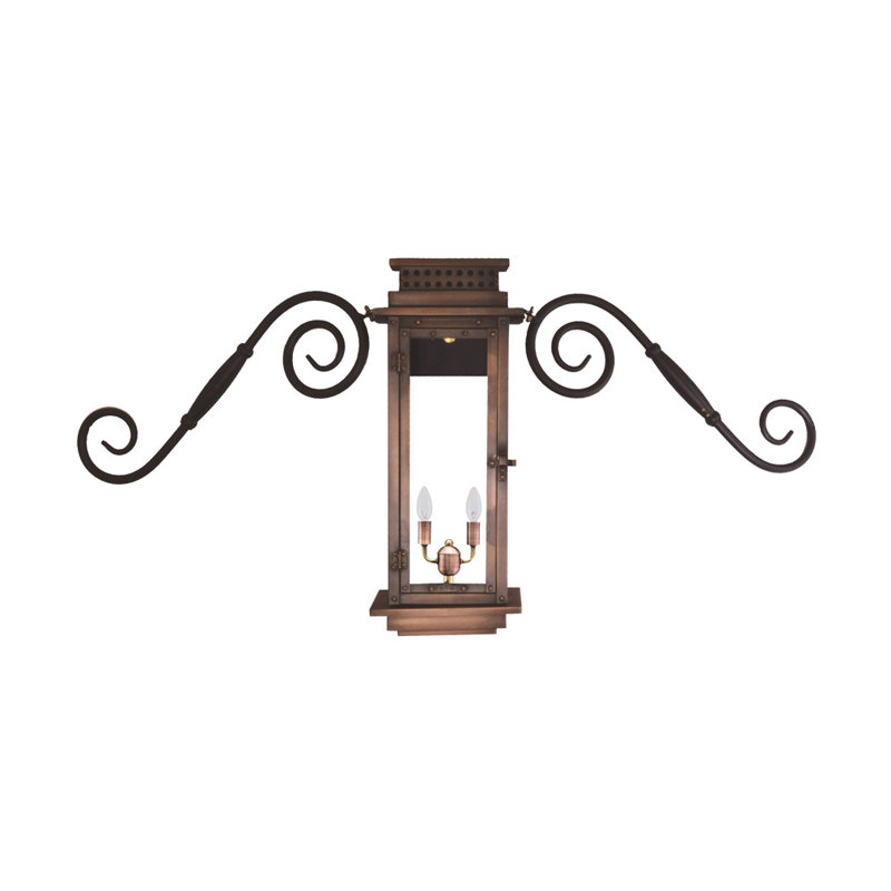 Nouveau Outdoor Wall Lantern, 19" H x57" W x 11" D