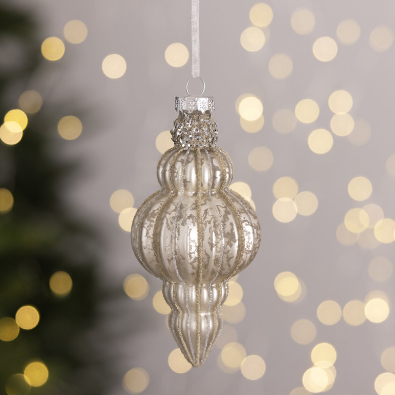 12 Piece Glass Bauble Collection, Champagne