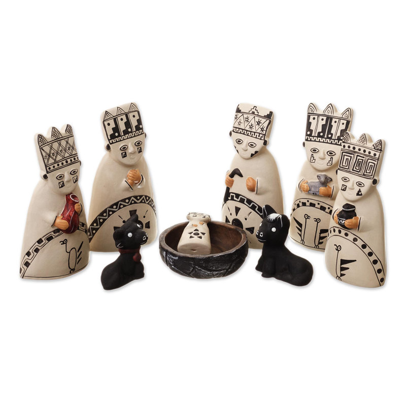 Ensemble de scènes de noël crèche de noël 8 pièces