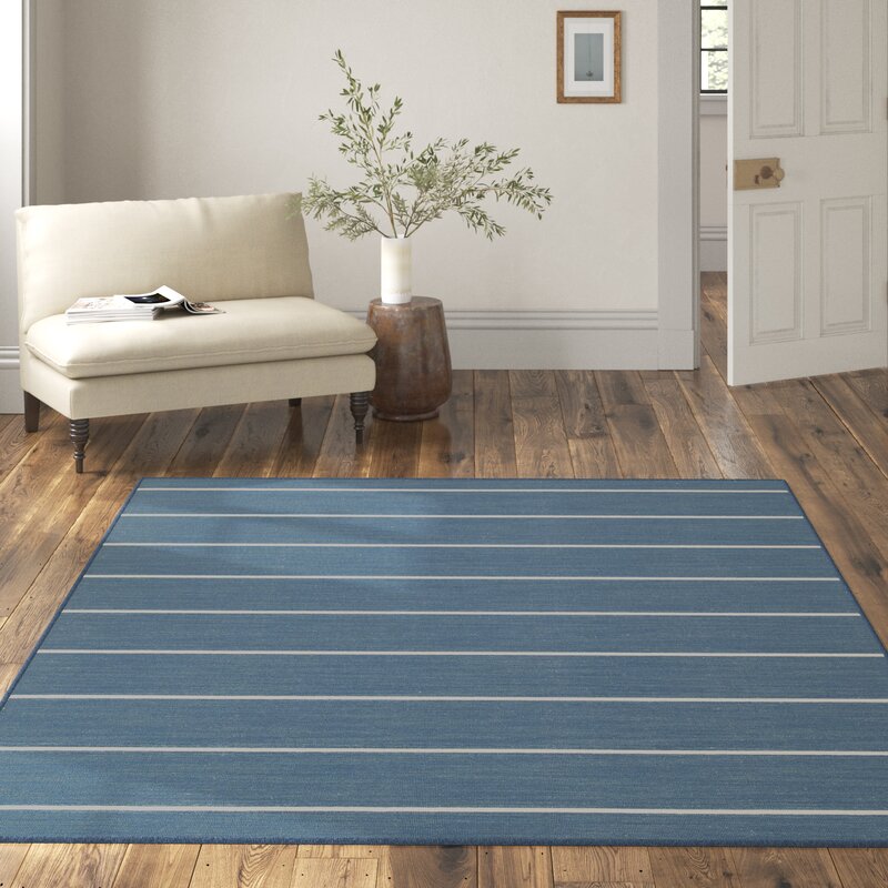 Creekmont Handmade Wool Dark Blue/Cream Rug & Reviews | Birch Lane