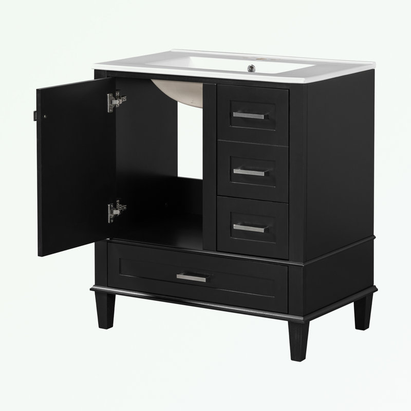 Richi Freestanding Bathroom Cabinet, Black