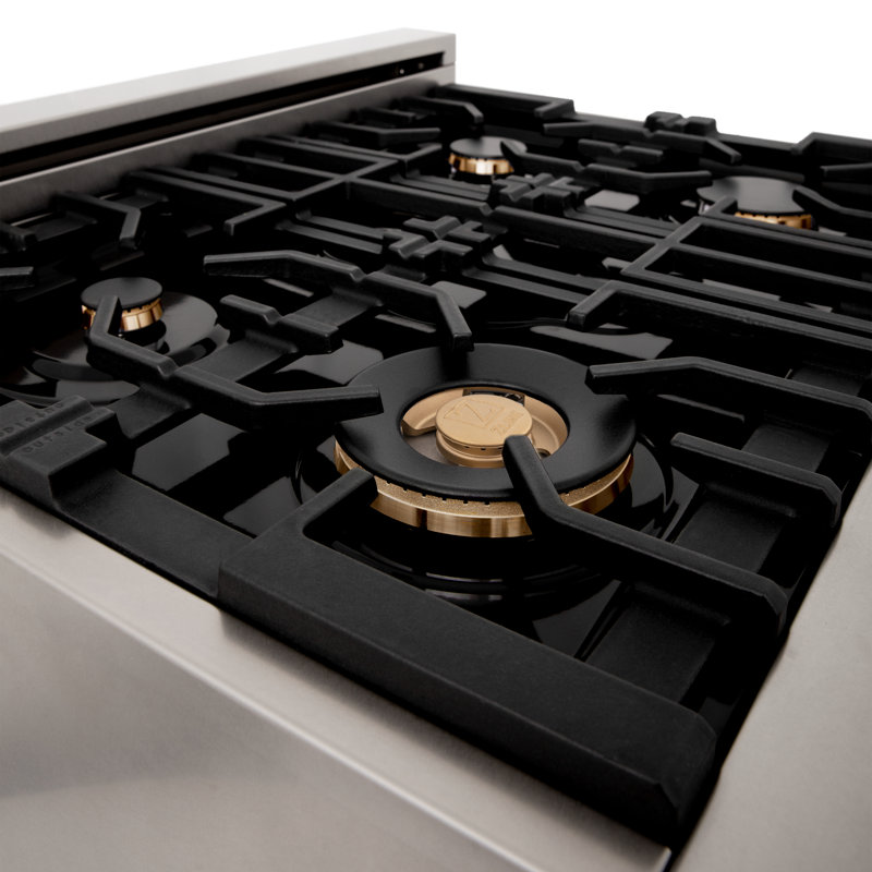 ZLINE 30" Legacy Dual Fuel Range, Brass Burners Stainless Steel