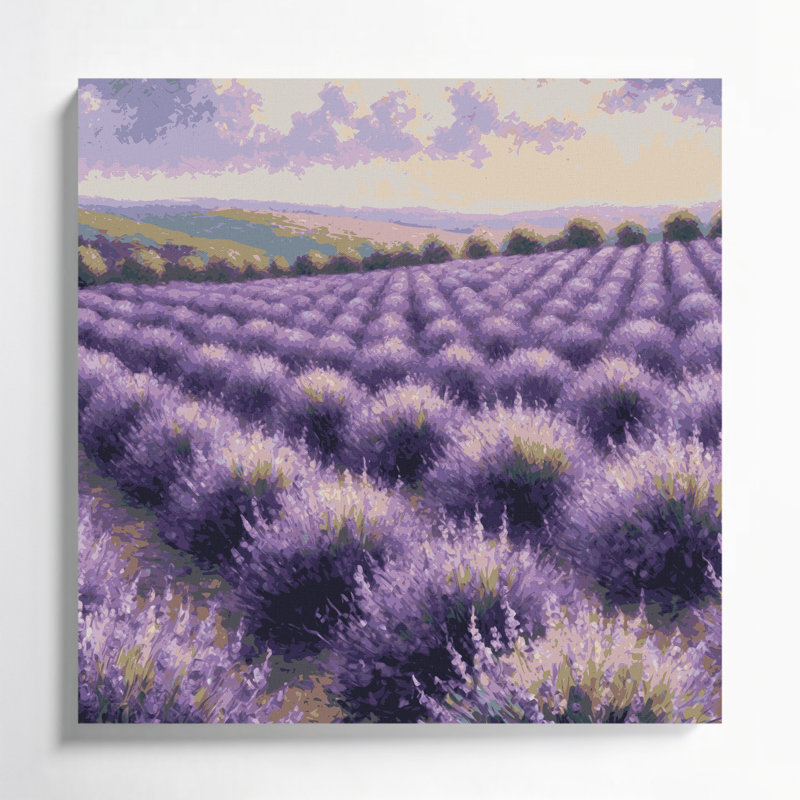 Art mural sur toile botanique lavande mauve, 12" H x 12" W