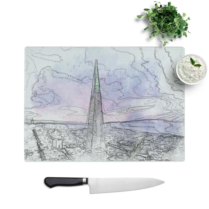 Tempered Glass Transamerica Building in San Francisco Chopping Board, 39 cm W x 28.5 cm L