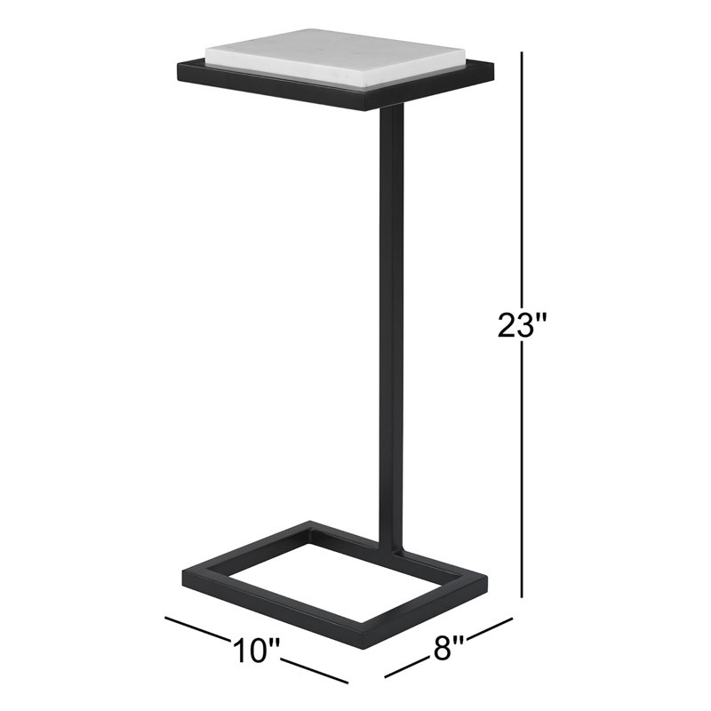 FURNITURE, White Marble/Satin Black