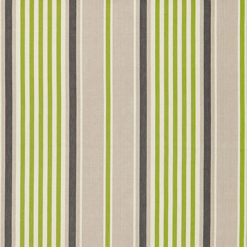 Minzer Cotton Stripe Fabric, Vert