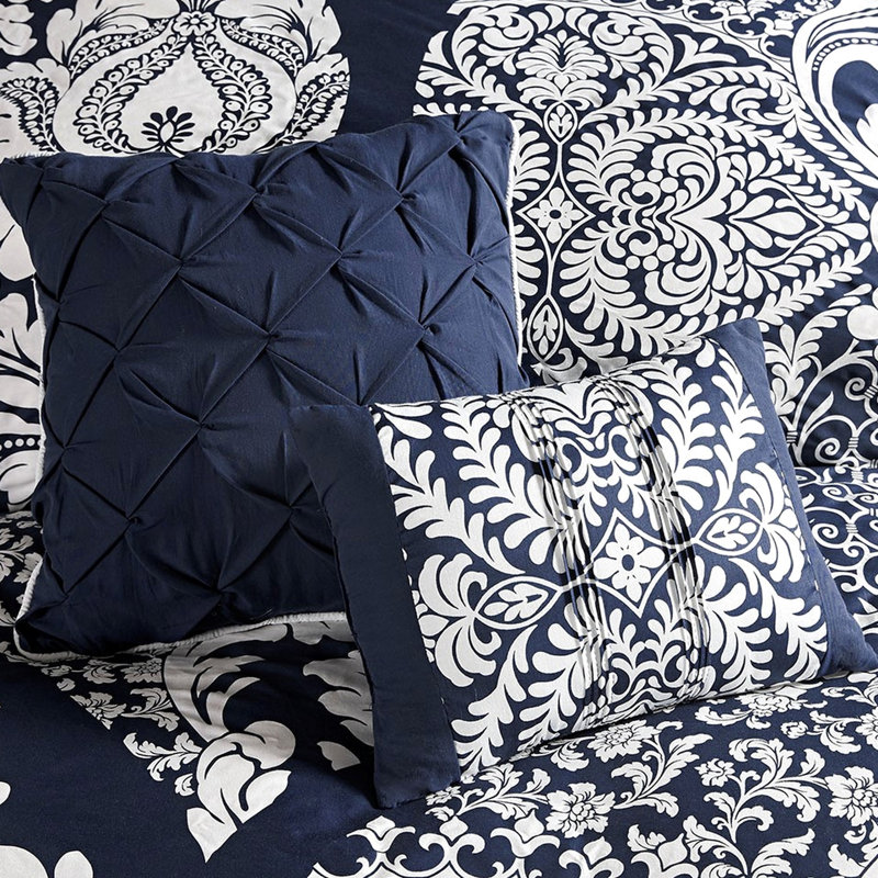 Housse de couette 6 pièces pour lit double / grand lit double avec coussins de manipulation de tissu et taies décoratives assorties