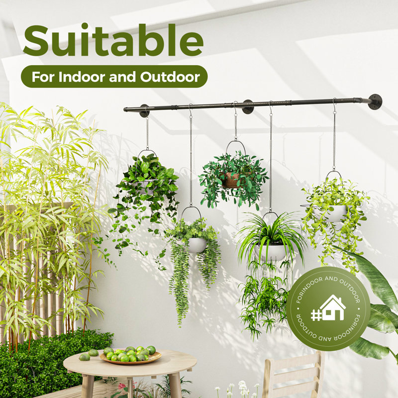 Cintre pour plantes d'intérieur 70 po, support de fenêtre en métal pour pots à fleurs suspendus (pots non inclus)