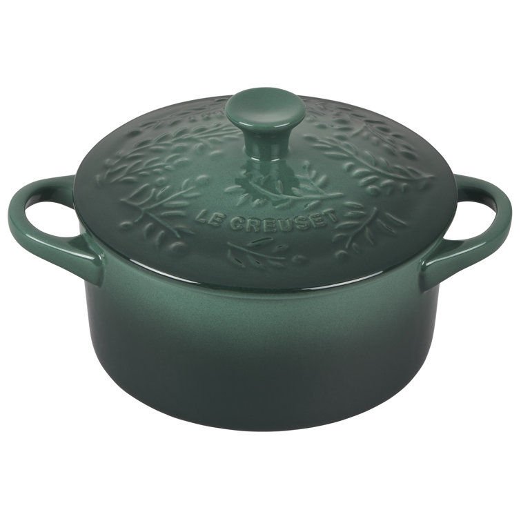 Le Creuset Stoneware 24 oz Round Cocotte with Embossed Olive Branch - Artichaut
