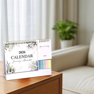 Office Desktop Calendar 2026 English Clock In Multi Functional Pocket Calendar Day And Month Calendar