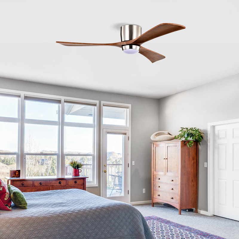Ventilateur de plafond 52 po avec lumières, Nickel, Brun