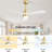 48 Inch Modern Ceiling Fan With Lights 3 Wood Fan Blade Noiseless Reversible Motor,  Remote Control