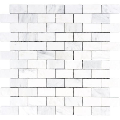 Carreau de mosaïque à joint brique en marbre 1 po x 2 po