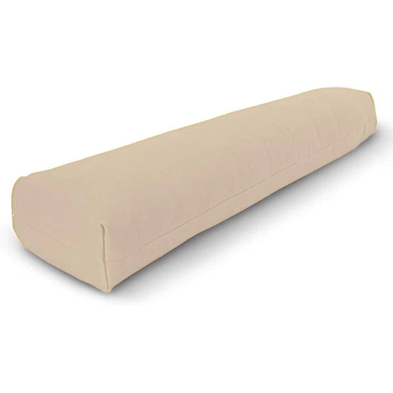 Batting Yoga Bolster - Studio Grade Pillow with Cover, Cotton, Natural, Pranayama