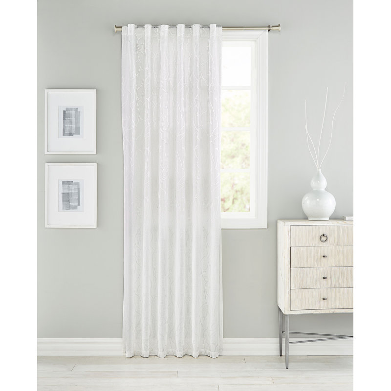 Zen Semi Sheer Curtain, 50'' W x 108'' L, Gray