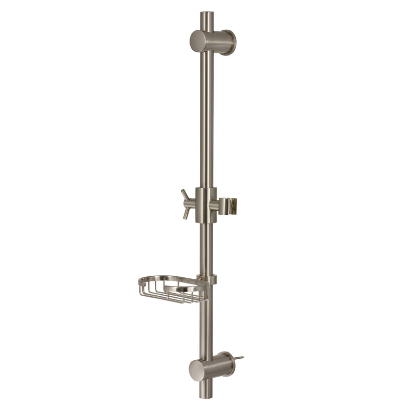 Barre coulissante réglable 28 "avec porte-savon intégré, Nickel brossé