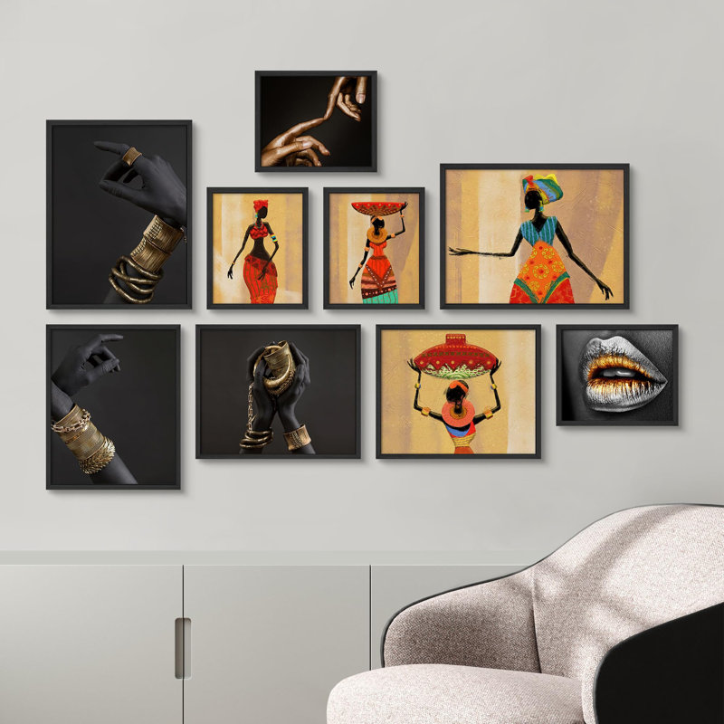 Art moderne d'inspiration africaine, petit décor, Noir