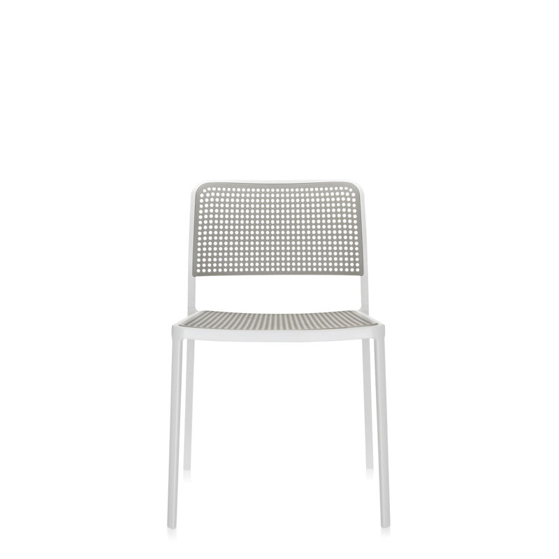 Audrey Dining Chair, Black, White Painted Steel