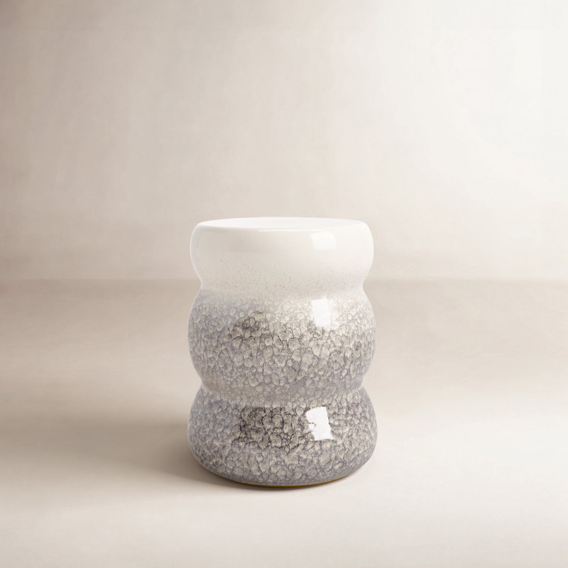 Tabouret de jardin Emi, Gris/blanc